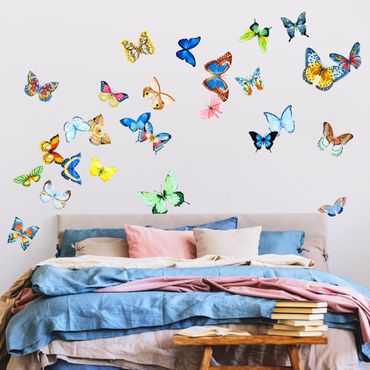 Adesivo murale - Acquerello farfalle Set