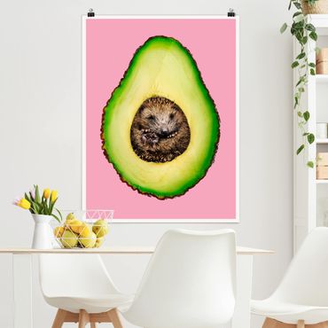 Poster - Avocado Con Hedgehog - Verticale 4:3