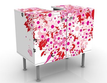 Mobile per lavabo design Floral Retro Heart