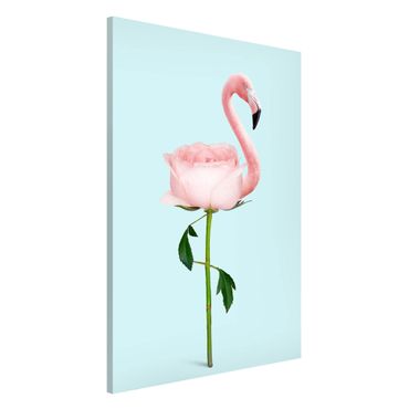 Lavagna magnetica - Flamingo con Rosa - Formato verticale 2:3