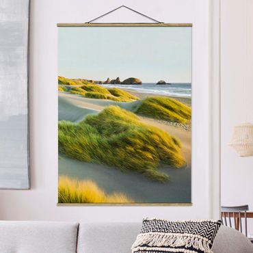 Foto su tessuto da parete con bastone - Dune ed erbe Al Mare - Verticale 4:3