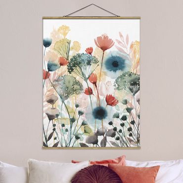 Foto su tessuto da parete con bastone - Wildflowers In estate ho - Verticale 4:3