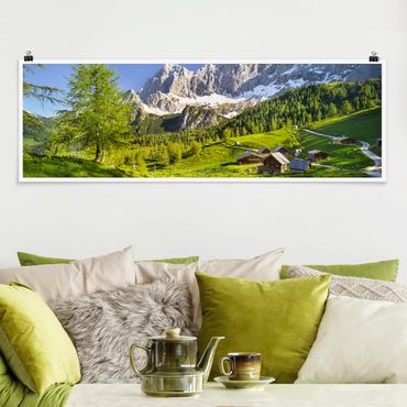 Poster - Stiria Alpine Prato - Panorama formato orizzontale