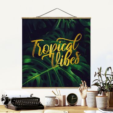 Quadro su tessuto con stecche per poster - Jungle - Tropical Vibes - Quadrato 1:1
