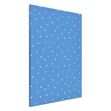 Lavagna magnetica - Croci bianche disegnate su blu