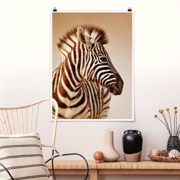 Poster - Zebra Ritratto del bambino - Verticale 4:3