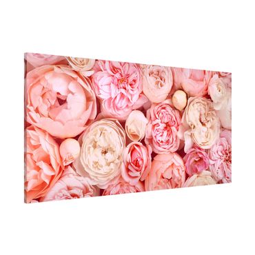 Lavagna magnetica - Rose Rose Coral Shabby - Panorama formato orizzontale