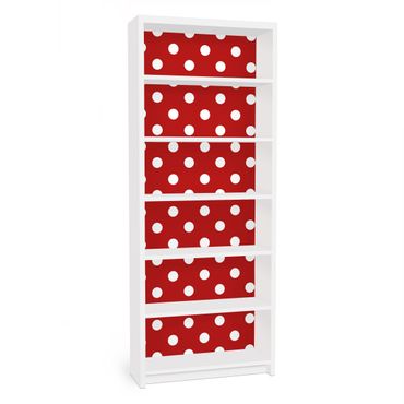 Carta adesiva per mobili IKEA - Billy Libreria - no.DS92 Dot Design Girly Red