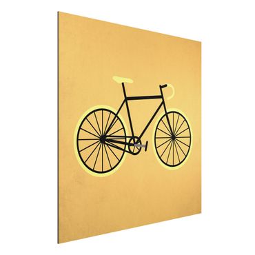 Aluminium Print - Fahrrad in Gelb - Quadrat 1:1