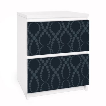 Carta adesiva per mobili IKEA - Malm Cassettiera 2xCassetti - Black Pearls Ornament