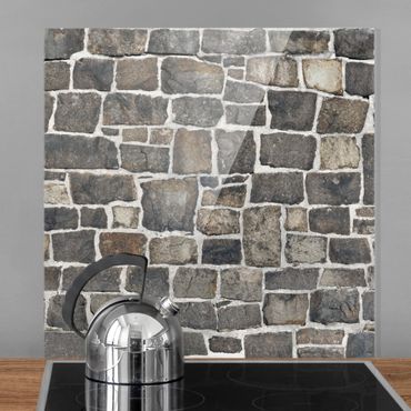 Paraschizzi in vetro - Crushed Stone Wallpaper Stone Wall