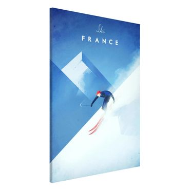 Lavagna magnetica - Viaggi Poster - Sciare in Francia - Formato verticale 2:3