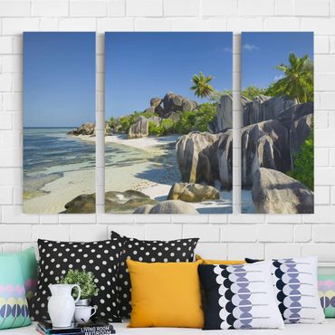 Stampa su tela 3 parti - Dream Beach Seychelles - Trittico
