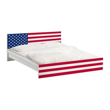 Carta adesiva per mobili IKEA - Malm Letto basso 160x200cm Flag of America 1