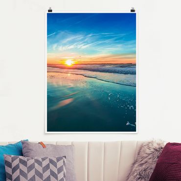 Poster - Romantico tramonto sul mare - Verticale 4:3