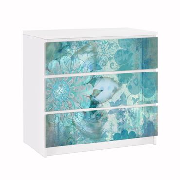Carta adesiva per mobili IKEA - Malm Cassettiera 3xCassetti - Winter Flowers