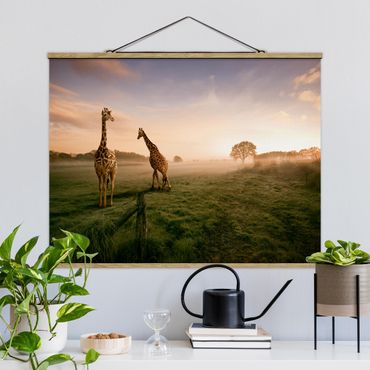 Foto su tessuto da parete con bastone - surreale Giraffe - Orizzontale 3:4
