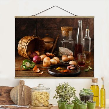 Foto su tessuto da parete con bastone - profumi di cucina - Orizzontale 3:4