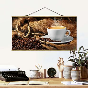 Foto su tessuto da parete con bastone - Morning Coffee - Orizzontale 1:2