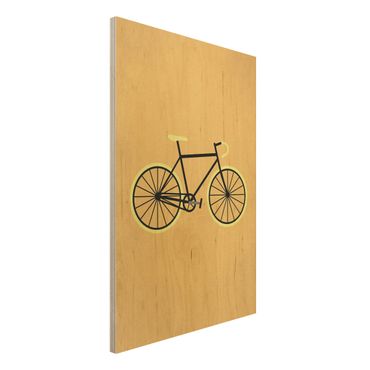 Stampa su legno - Bicicletta in giallo - Verticale 3:2