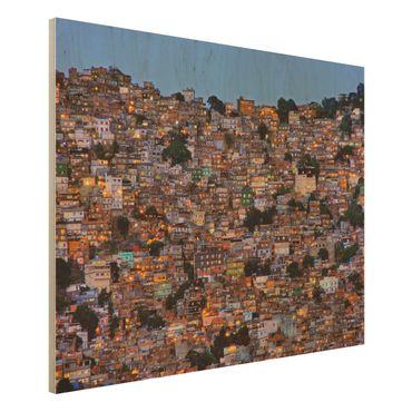 Quadro in legno - Rio De Janeiro favela Sunset - Orizzontale 4:3