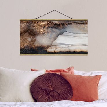 Foto su tessuto da parete con bastone - Elisabeth Fredriksson - Oro Marmo Painted - Orizzontale 1:2