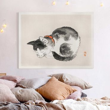 Stampa su tela - Asian gatto addormentato Vintage Disegno - Orizzontale 3:4