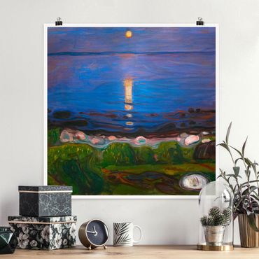 Poster - Edvard Munch - Summer Night On The Sea Beach - Quadrato 1:1