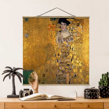 Quadro su tessuto con stecche per poster - Gustav Klimt - Ritratto di Adele Bloch-Bauer I - Quadrato 1:1