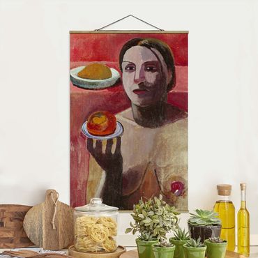 Foto su tessuto da parete con bastone - Paula Modersohn-Becker - Mezza nuda di un italiano - Verticale 3:2