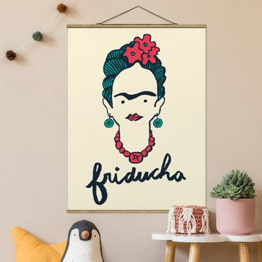 Foto su tessuto da parete con bastone - Frida Kahlo - Friducha - Verticale 4:3