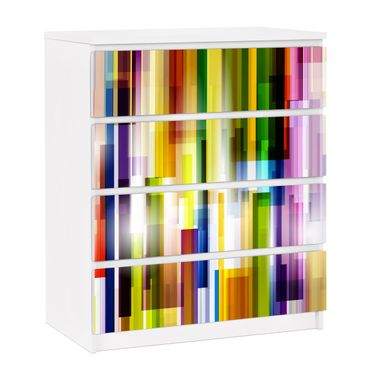 Carta adesiva per mobili IKEA - Malm Cassettiera 4xCassetti - Rainbow Cubes