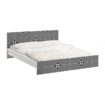 Carta adesiva per mobili IKEA - Malm Letto basso 140x200cm Abstract ornament black and white