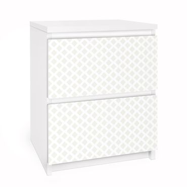 Carta adesiva per mobili IKEA Malm Cassettiera 2xCassetti - Diamond Lattice Light Beige