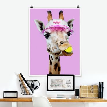 Poster - Giraffa nel tennis - Verticale 4:3