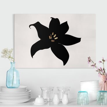 Stampa su tela - Mondo vegetale grafico - Orchidea in nero e oro - Orizzontale 3:2