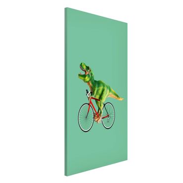 Lavagna magnetica - Dinosauro con la bicicletta - Formato verticale 4:3