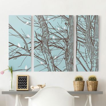 Stampa su tela 3 parti - Winter Trees - Trittico