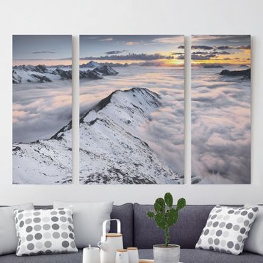 Stampa su tela 3 parti - View Of Clouds And Mountains - Trittico