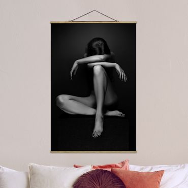 Foto su tessuto da parete con bastone - Donna disperata - Verticale 3:2