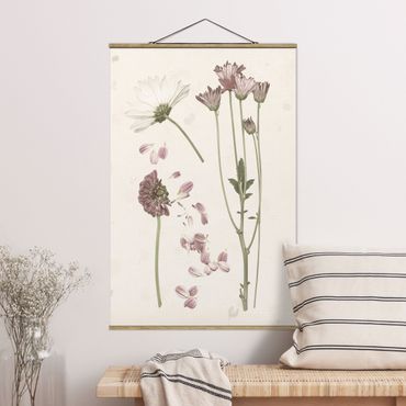 Foto su tessuto da parete con bastone - Herbarium In Pink II - Verticale 3:2