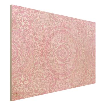 Stampa su legno - Mandala modello rosa - Orizzontale 2:3