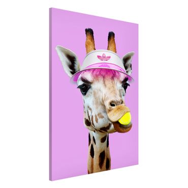 Lavagna magnetica - Giraffa nel tennis - Formato verticale 2:3