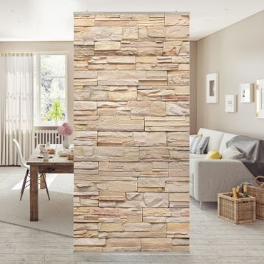 Tenda a pannello Asian Stonewall - Large brigth stone wall of cosy stones 250x120cm