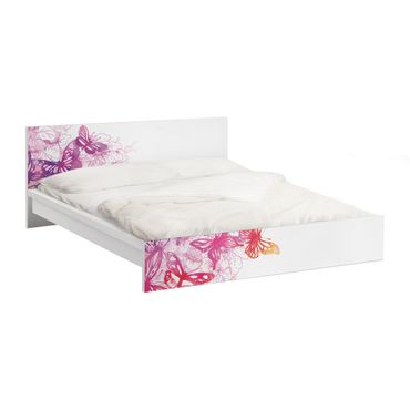 Carta adesiva per mobili IKEA - Malm Letto basso 140x200cm Butterfly Dream