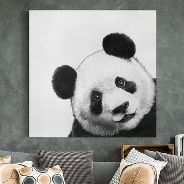 Quadri su tela - Illustrazione pittura Panda Bianco e Nero