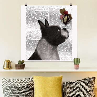 Poster - Reading Animal - Terrier Con Ghiaccio - Quadrato 1:1