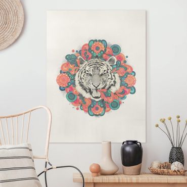 Quadri su tela - Illustrazione Tiger disegno Mandala Paisley