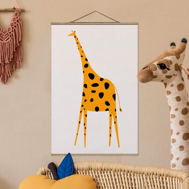 Foto su tessuto da parete con bastone - Giraffa gialla - Verticale 3:2
