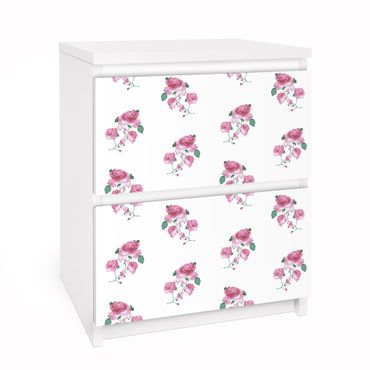 Carta adesiva per mobili IKEA - Malm Cassettiera 2xCassetti - English Tea Roses